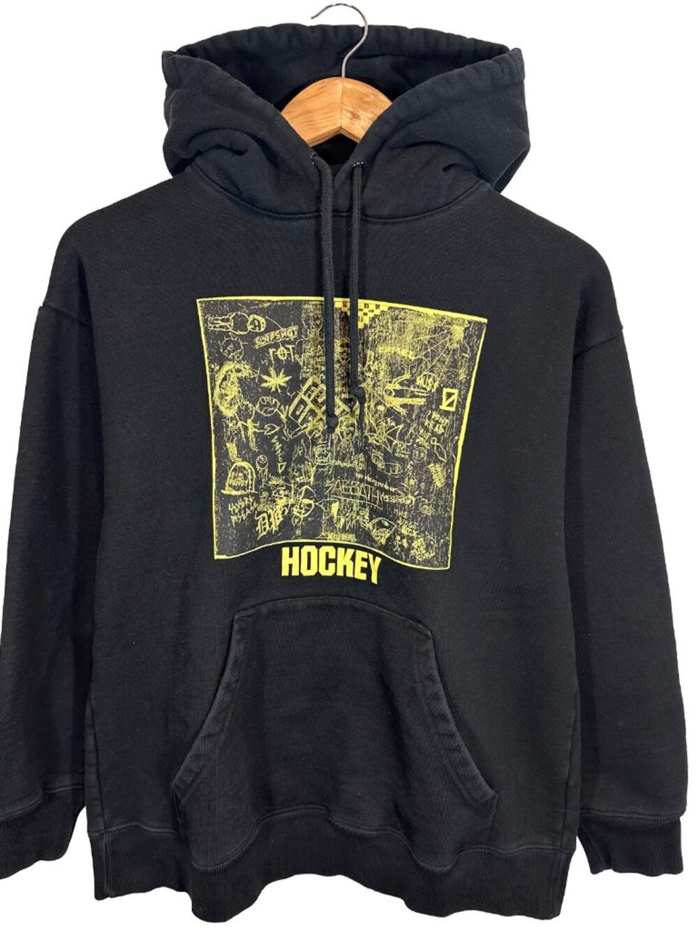 HOCKEY Skateboards Desk Carvings Pullover Hoodie Size Mens M